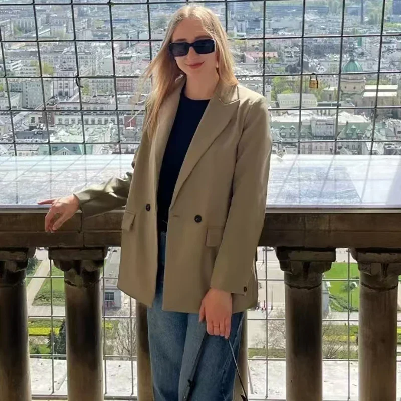 MUJER 2025 femmes Blazers nouveau bureau jolie pochette femme droite vêtements d'extérieur mode femmes couture Blazers pour femmes manteaux