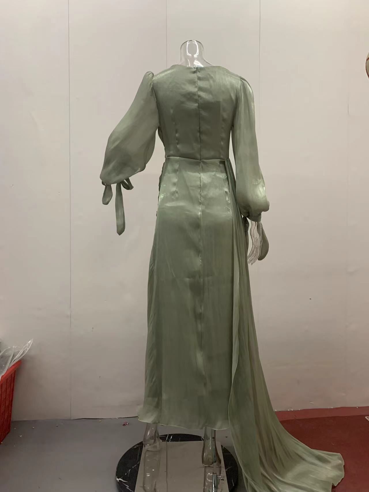 Vêtements islamiques, mode modeste, kaftan, robe en organza de luxe, robe modeste brillante pour femmes, robe de soirée élégante avec volants