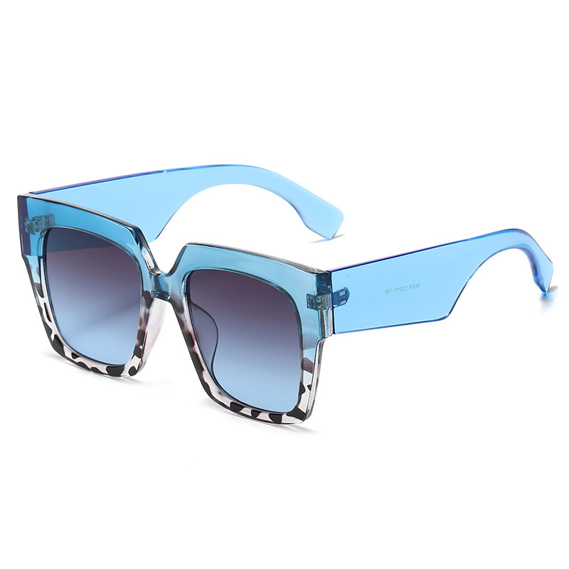 Nouvelle mode marque de luxe lunettes de soleil carrées femmes Vintage surdimensionné lunettes de soleil femme grand cadre nuances noir bleu dame Uv400