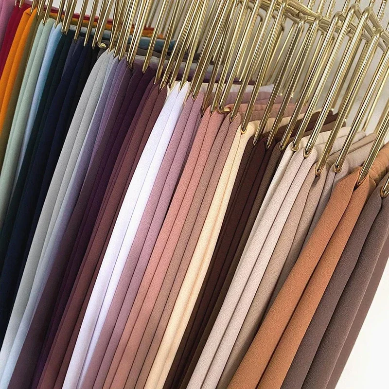 Ramadan musulman en mousseline de soie Hijabs pour femme couleur unie foulard Long châle écharpe femmes Jersey Hijabs dames Islam Voile Hijab