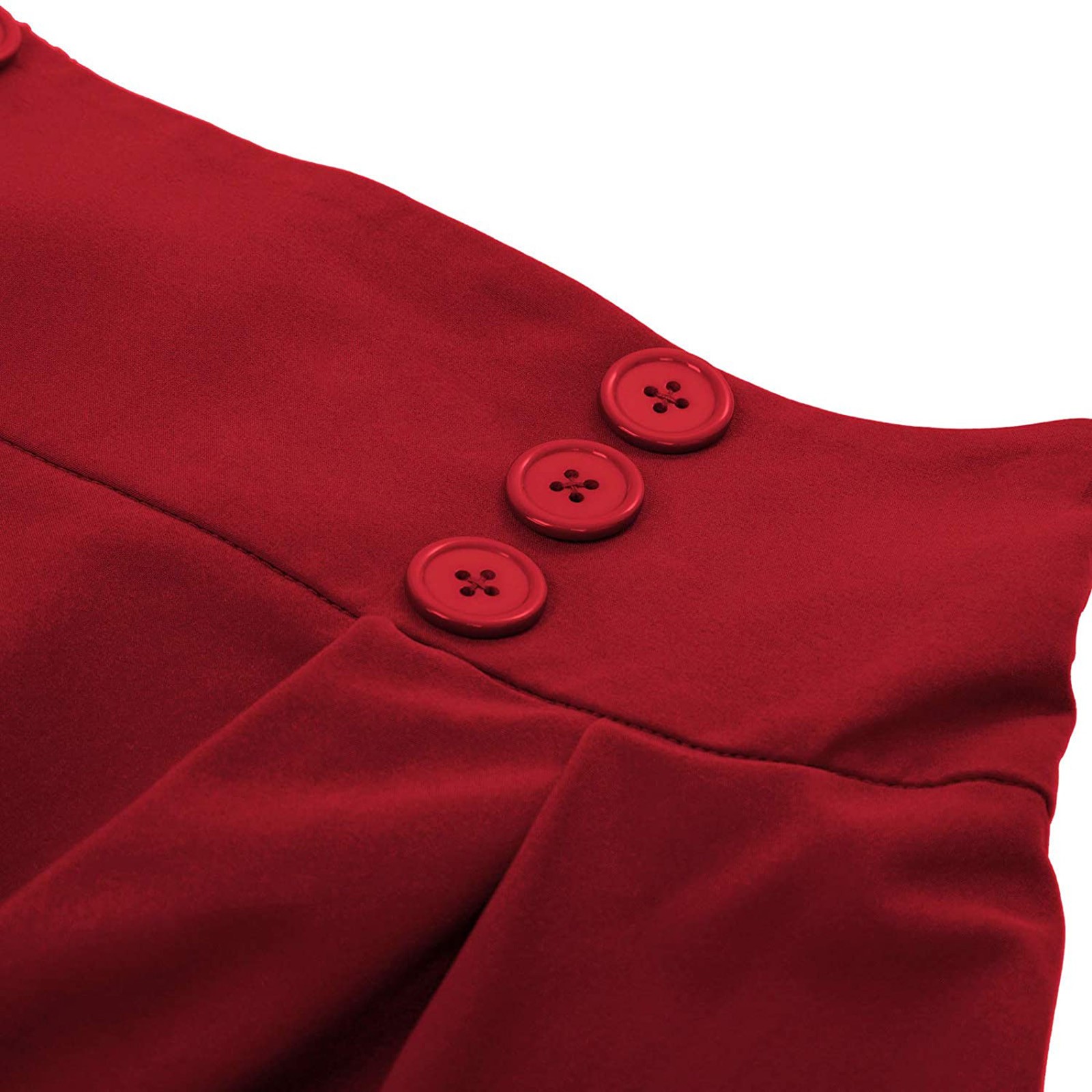 Jupe longue plissée évasée taille haute style rétro années 50 Hepburn pour femme, avec double rangée de boutons, coupe trapèze, élégante pour les soirées