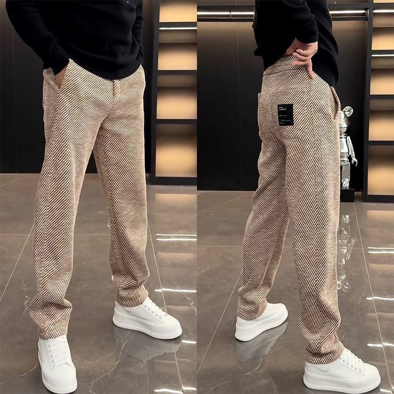Pantalon Décontracté à Taille artificiel astique pour Homme, Vêtement Tendance avec Poches Rayées, Style Coréen, Simplicité, Assressentiavec Tout, Nouvelle Mode Printemps Automne