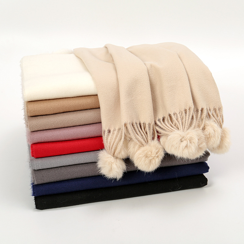 Écharpe chaude en Imitation cachemire pour femme, châle de luxe à franges solides, Pashmina épais, couverture enveloppante, Hijab, nouvelle collection hiver