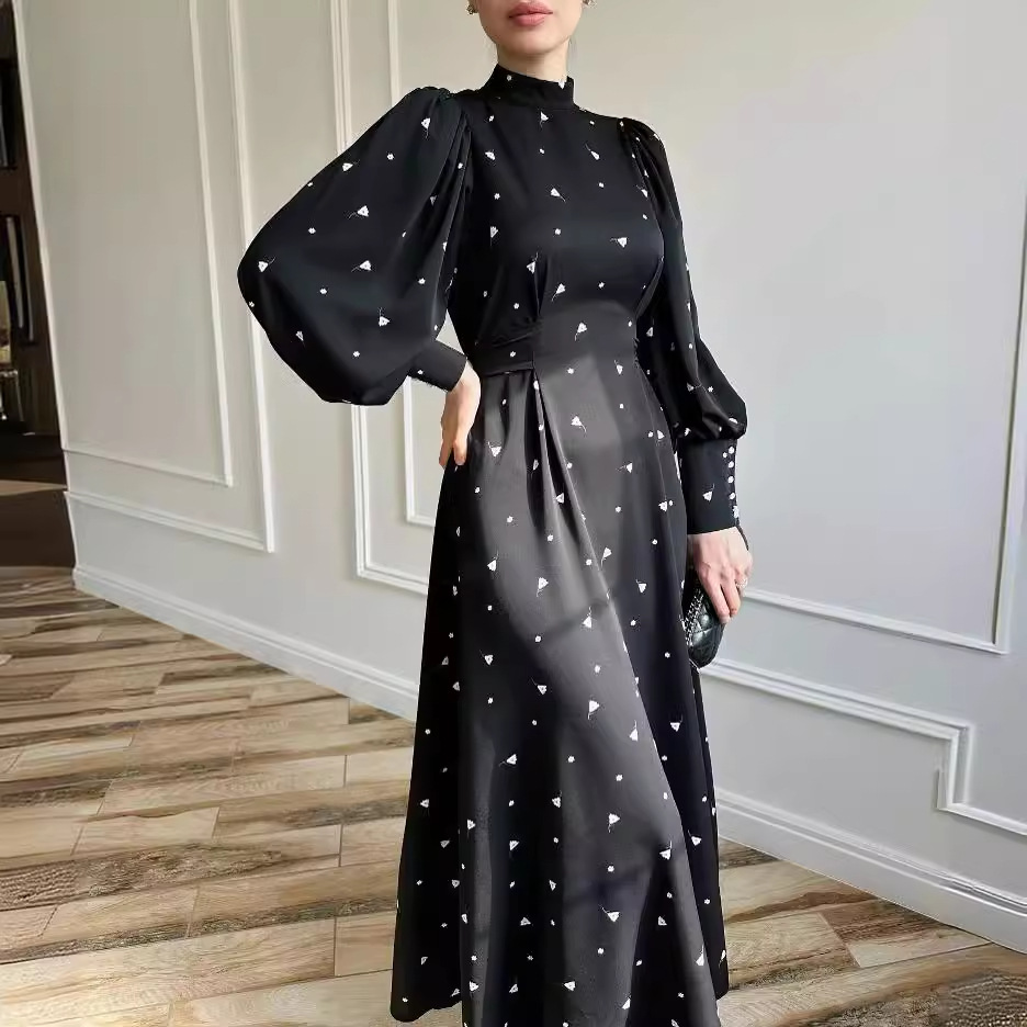 Abaya musulmane pour femmes, robe longue imprimée, robe éducative à lacets, Ramadan Eid Maroc Islam Jalabiya Dubaï Abayas Kaftan arabe