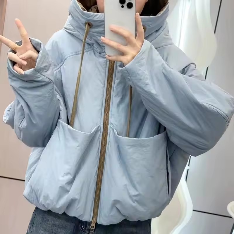 Sweat à capuche vêtements d'hiver femmes épais chaud coton rembourré vestes femmes Simple Chic Parkas poche Zip manteau
