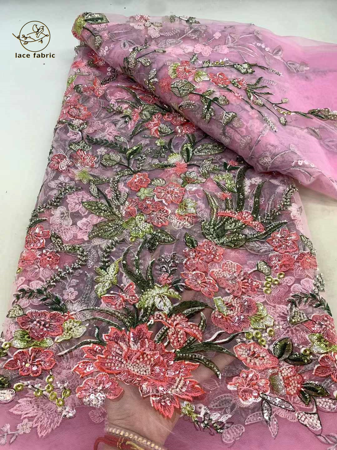 Tissu de dentelle perlée de maille française, filet de tulle nigwin africain, paillettes pour robe de soirée de mariage, haute qualité, 2025