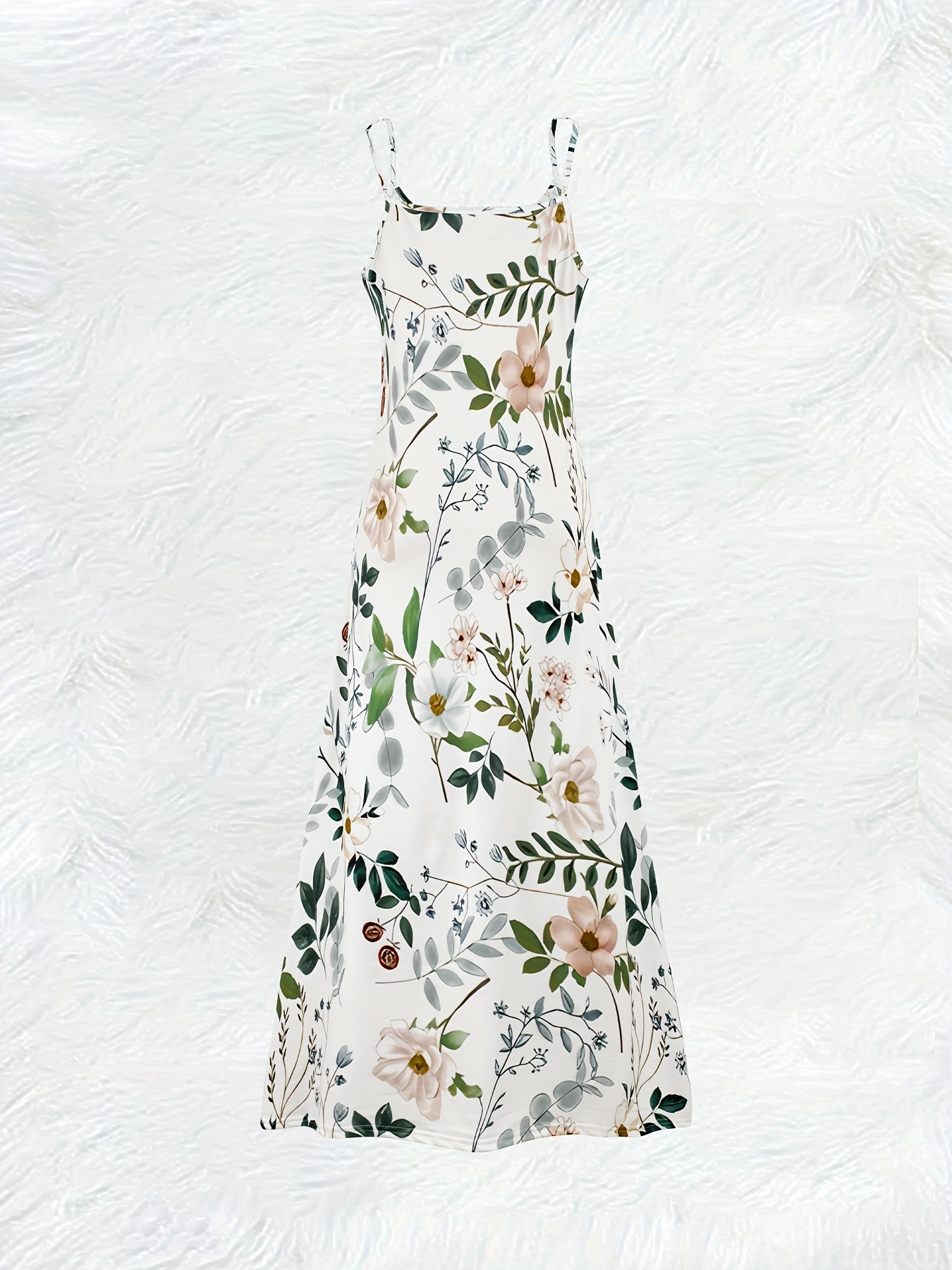Robe d'été pour femmes, imprimé floral, col en V, sans manches, coupe trapèze, tenue décontractée pour la plage ou les fêtes, légère