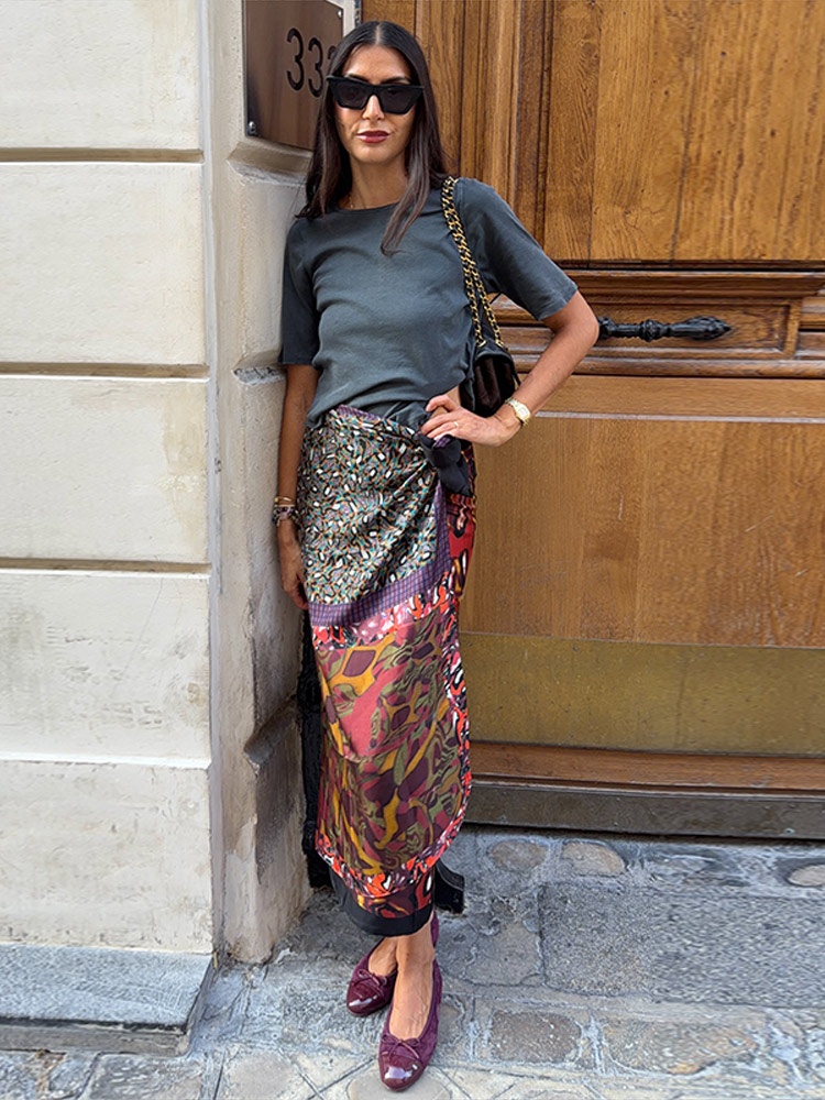 Jupe longue mi-longue droite ample à nouer pour femme, imprimé patchwork tendance, jupe courte chic, nouvelle collection printemps automne 2026, streetwear
