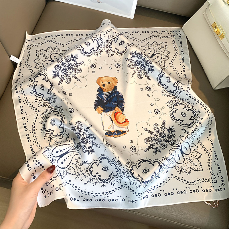 Foulard 100% Soie de Mûrier pour Femme, Motif Paisley Rétro, Carré en Satin Polyvalent, Bandeau, Accessoire de Sac, Foulard de Cou pour le Bureau