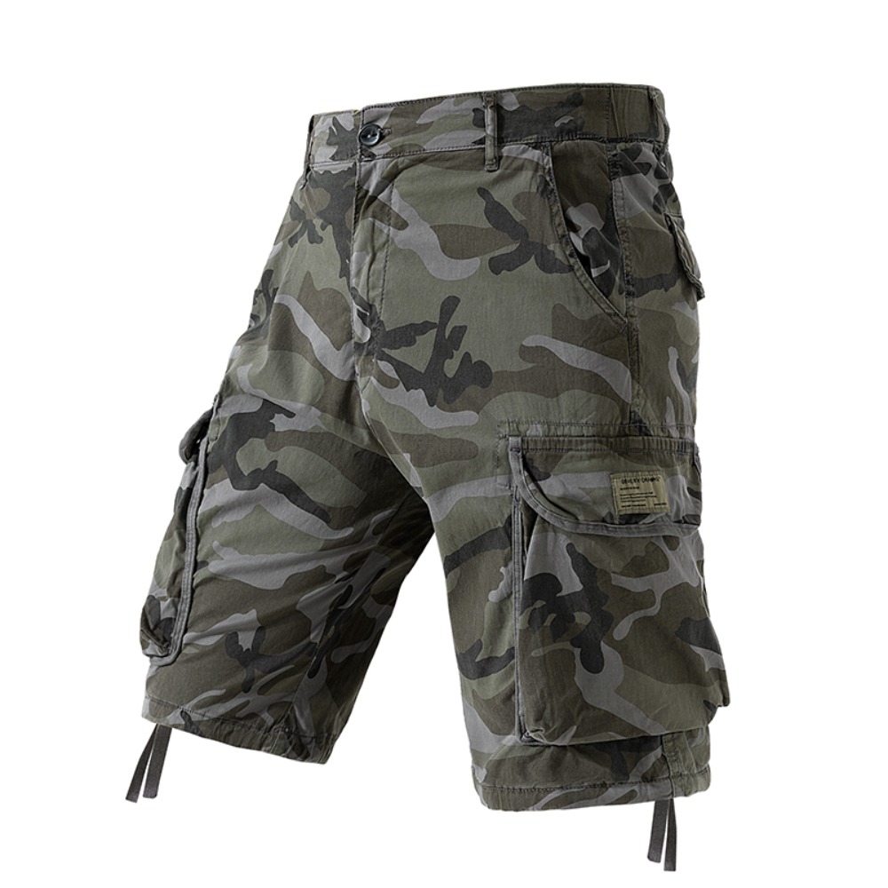 Shorts cargo camouflage pour homme, multi-poches, en coton, décontractés, pour l'extérieur, shorts d'été, demi-pantalons respirants