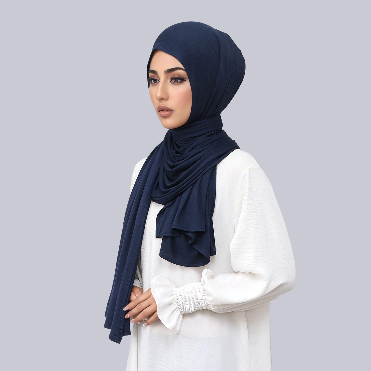 Femmes musulmanes instantanées Hijab grand châle Jersey écharpe douce facile à porter bandeau enveloppement mince respirant pull Ramadan bandeau