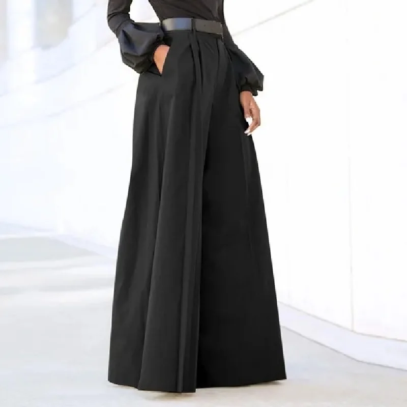 Pantalon à jambes larges pour femmes pantalons pour femmes pantalons Palazzo été imprimé recadrée lin confortable Baggy pantalon avec Tements Femme