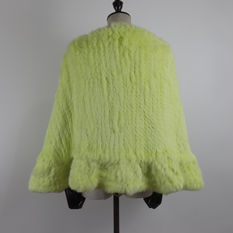 Écharpe châle en vraie fourrure de lapin 100% pour femme, poncho tricoté chaud d'hiver en fourrure de lapin naturelle, accessoires de mode en fourrure de lapin pour filles