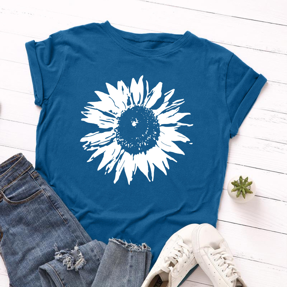S-5XL Respzed Femmes Économie Femme À Manches Courtes Tee Y-Fleur Imprimé Femme Casual Tshirt 2024 Été Coton T Shirt