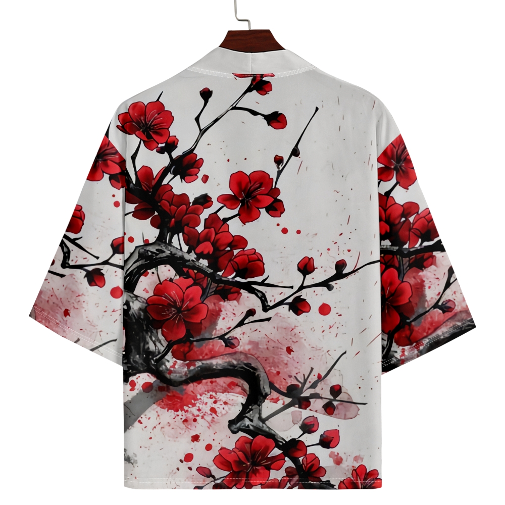 Kimono japonais pour homme, chemise à imprimé floral vintage, vêtements Harajuku, cardigan pour homme, kimono traditionnel Haori pour femme