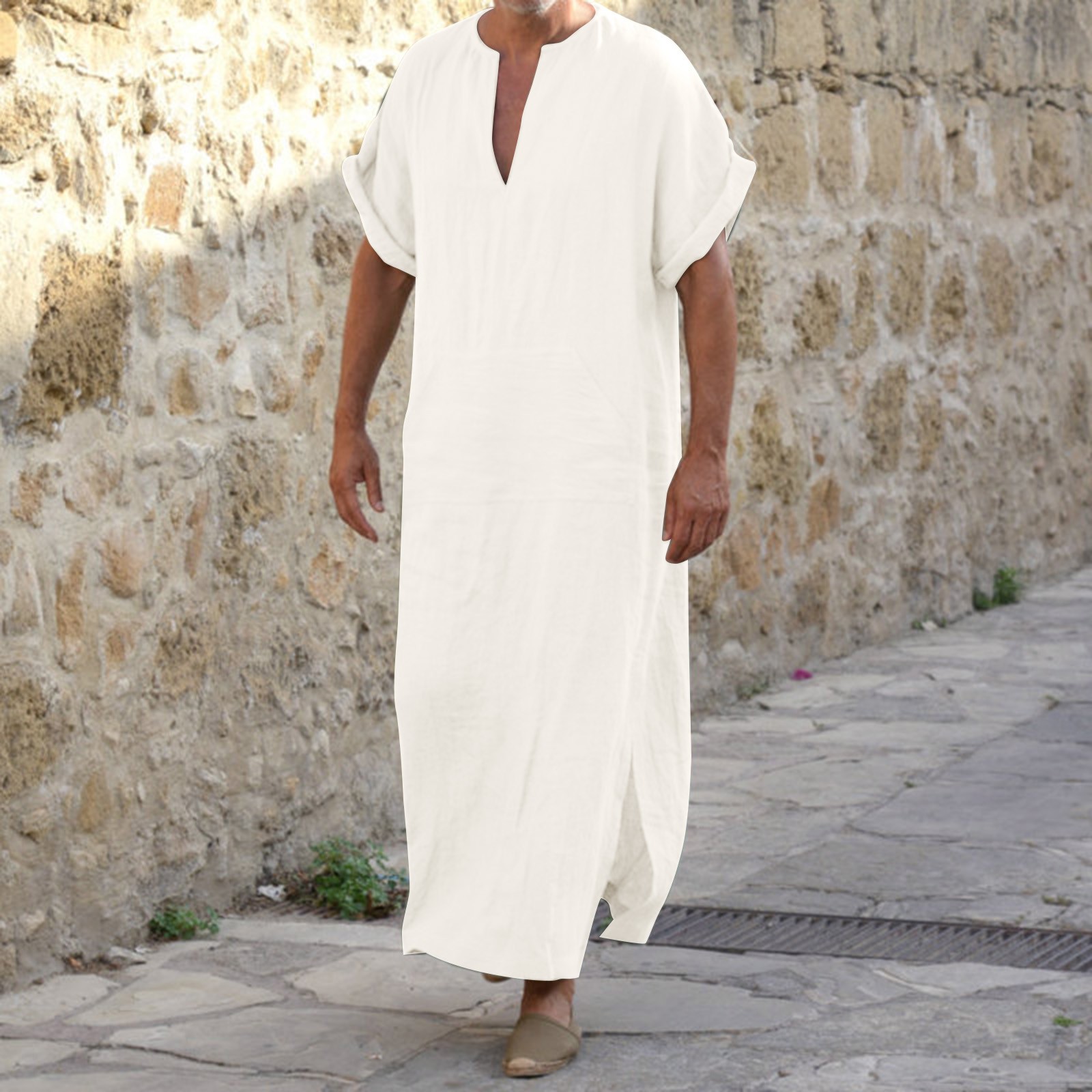 Robe musulmane pour hommes, Abaya arabe du moyen-orient, Jubba Thobe, vêtements islamiques du Ramadan, Costume National arabe, vêtements de prière masculins