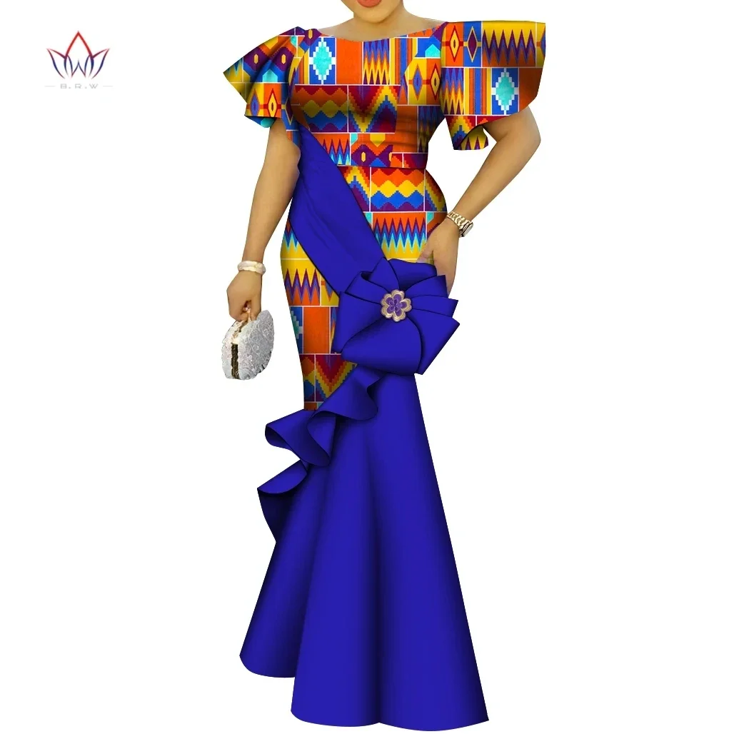Robe de soirée africaine pour femmes, robes longues Ankara, robes à fleurs élégantes, robes d'église éducatives pour femmes, WYpayée ity 98