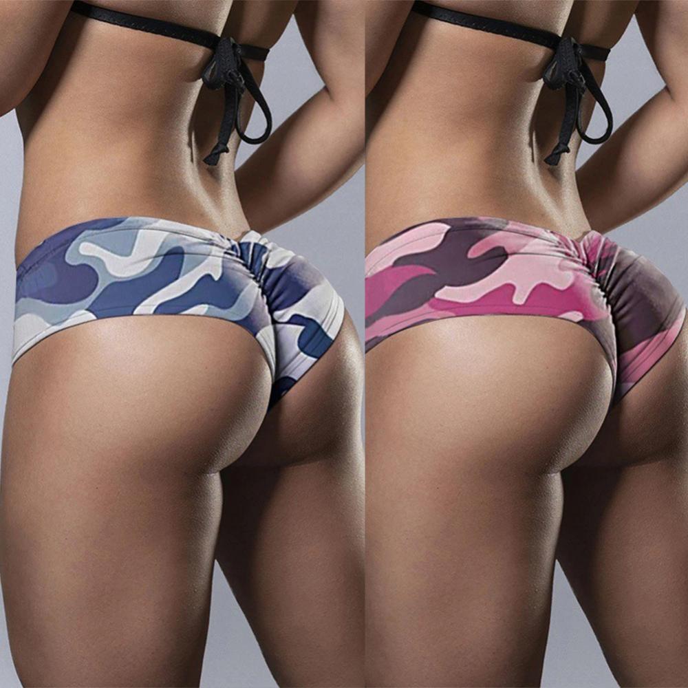 Pantalon imprimé pour femmes, short élégant, Camouflage froncé, fesses, Micro sous-robe, pantalon de sécurité