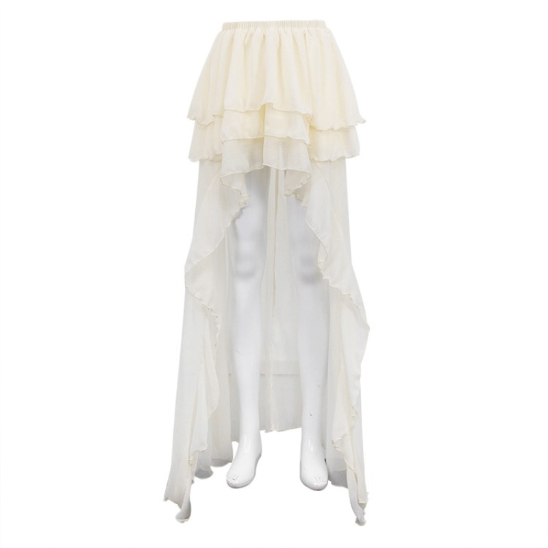 Jupe à ourlet irrégulier pour femmes, vêtements décontractés, mode printemps et automne, tempérament, taille élastique, jupe a-word