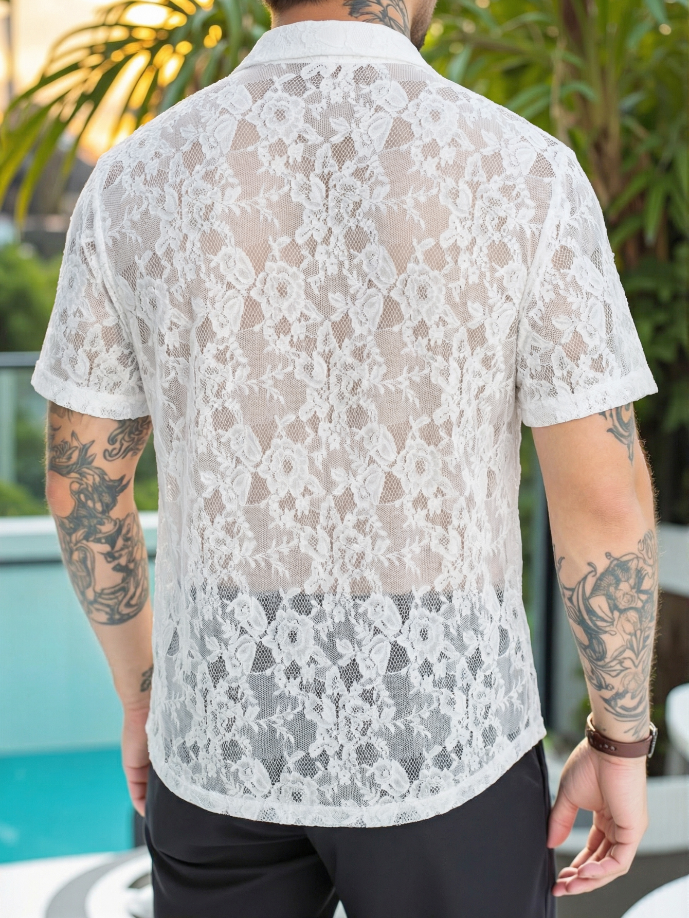 Chemise en jacquard à texture tricotée, style bohème hawaïen, pour homme, décontractée, été, nouvelle collection, vacances à la plage