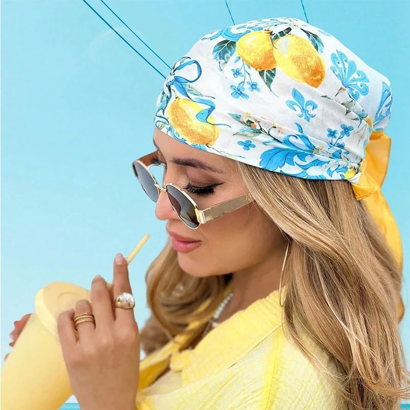 Foulard carré en Satin de soie imprimé de luxe pour femmes, châle Hijab, ruban pour cheveux, bandeau enveloppant, Bandana, nouvelle collection 2023