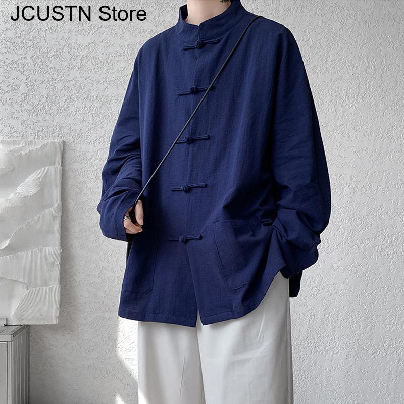 Vêtements Traditionnels Chinois en Coton Hanfu Amélioré, Haut Qipao, Vêtements d'Extérieur Décontractés, Chemise de Grande Taille, Vestes Kungfu, Automne et Printemps