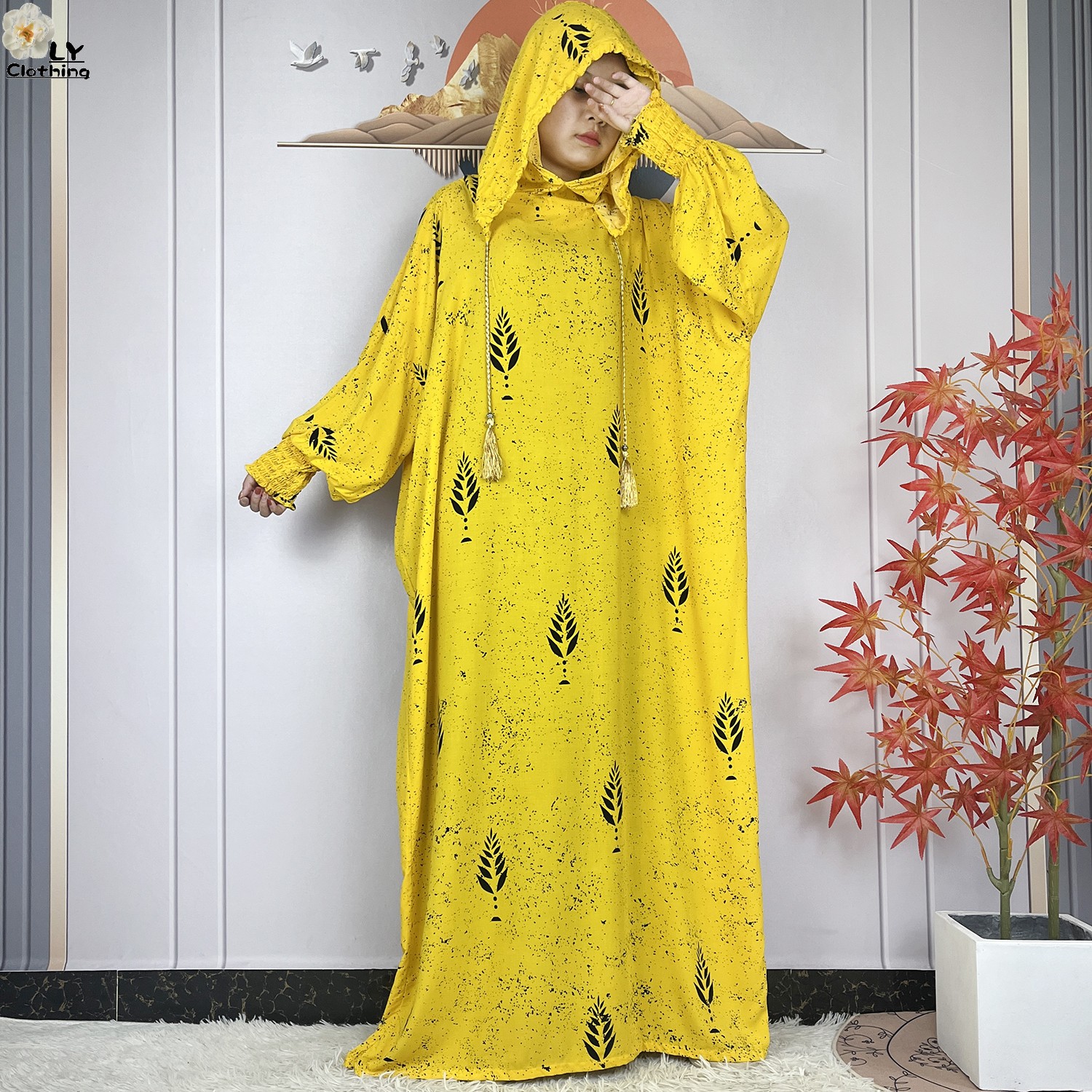 Nouveau Style africain musulman pour les femmes Ramadan prière deux pièces à capuche en coton ample à manches longues Abayas Femme Robe dubaï Islam Robe