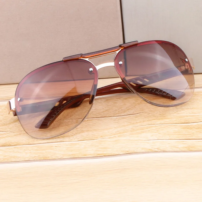 Lunettes de soleil classiques à verres dégradés pour hommes et femmes, lunettes de pilote de luxe, lunettes de soleil sans monture tendance, lunettes de soleil pour femmes et hommes, protection UV400