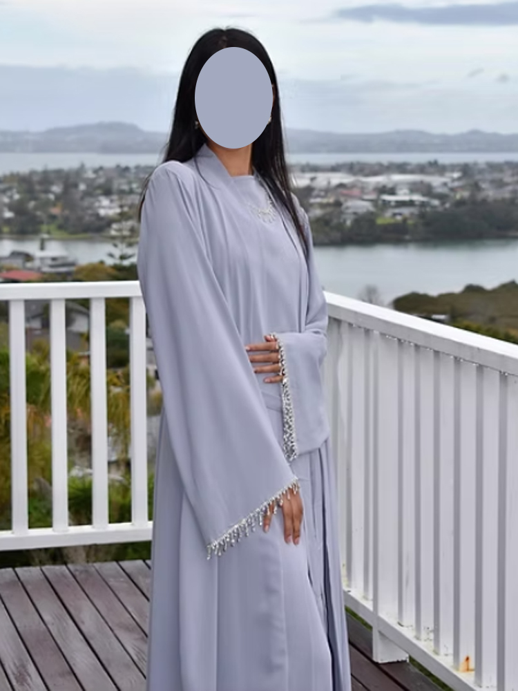 Abaya-Robe musulmane longue noire avec manchette et perles pour femme, tenue de soirée, style marocain, nouvelle collection