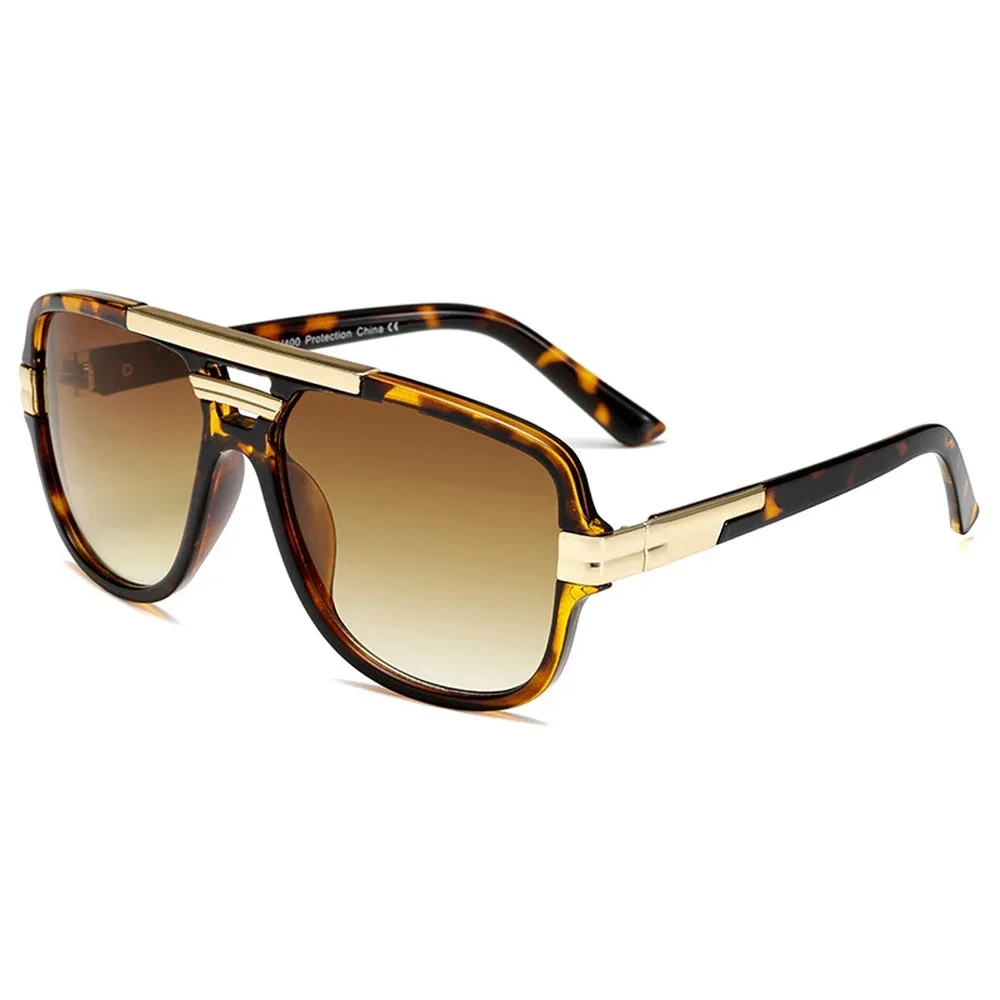 Lunettes de soleil carrées vintage pour hommes et femmes – Salons de créateurs classiques avec lentille miroir