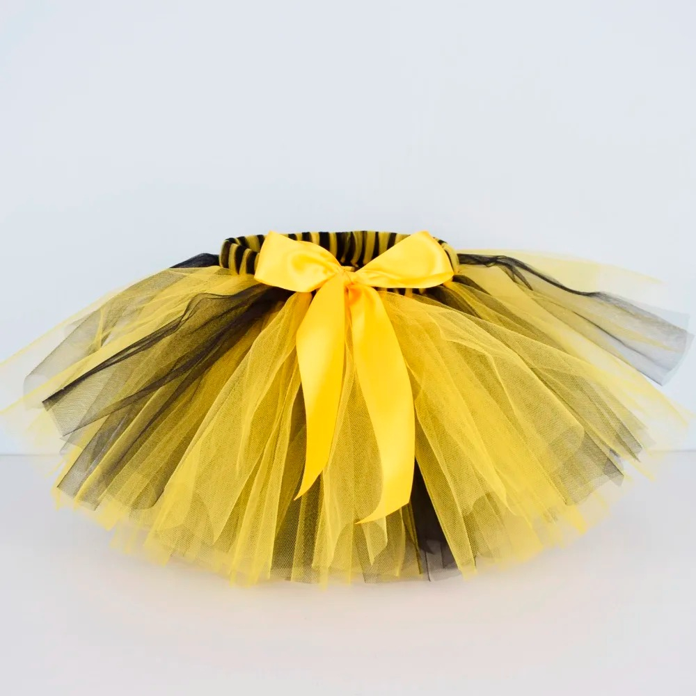 Jupe Tutu moelleuse jaune et noire, pour fête d'anniversaire, spectacle scolaire de danse, Costume de licorne d'halloween