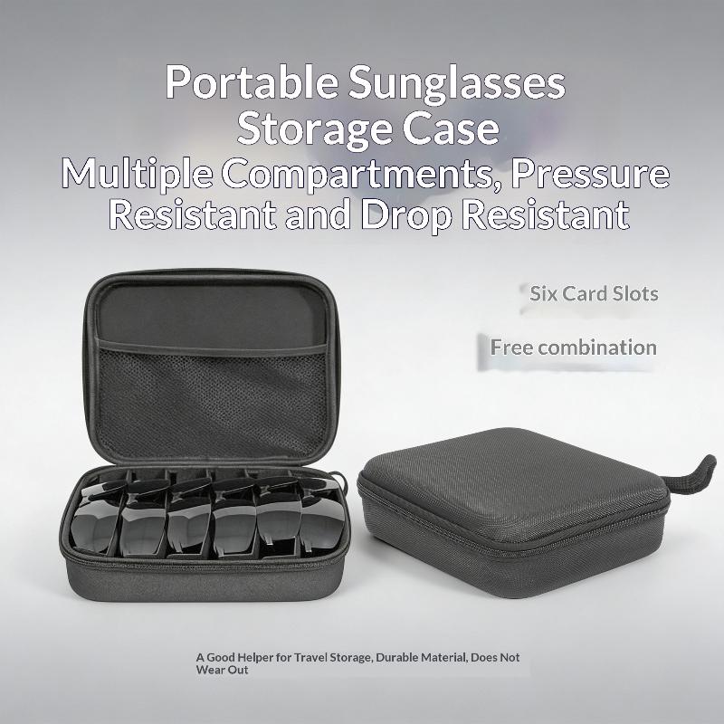 Étui de voyage pour lunettes de soleil à 4, 5, 6, 7 ou 8 emplacements, rangement ajustable pour lunettes, idéal pour les vacances en famille