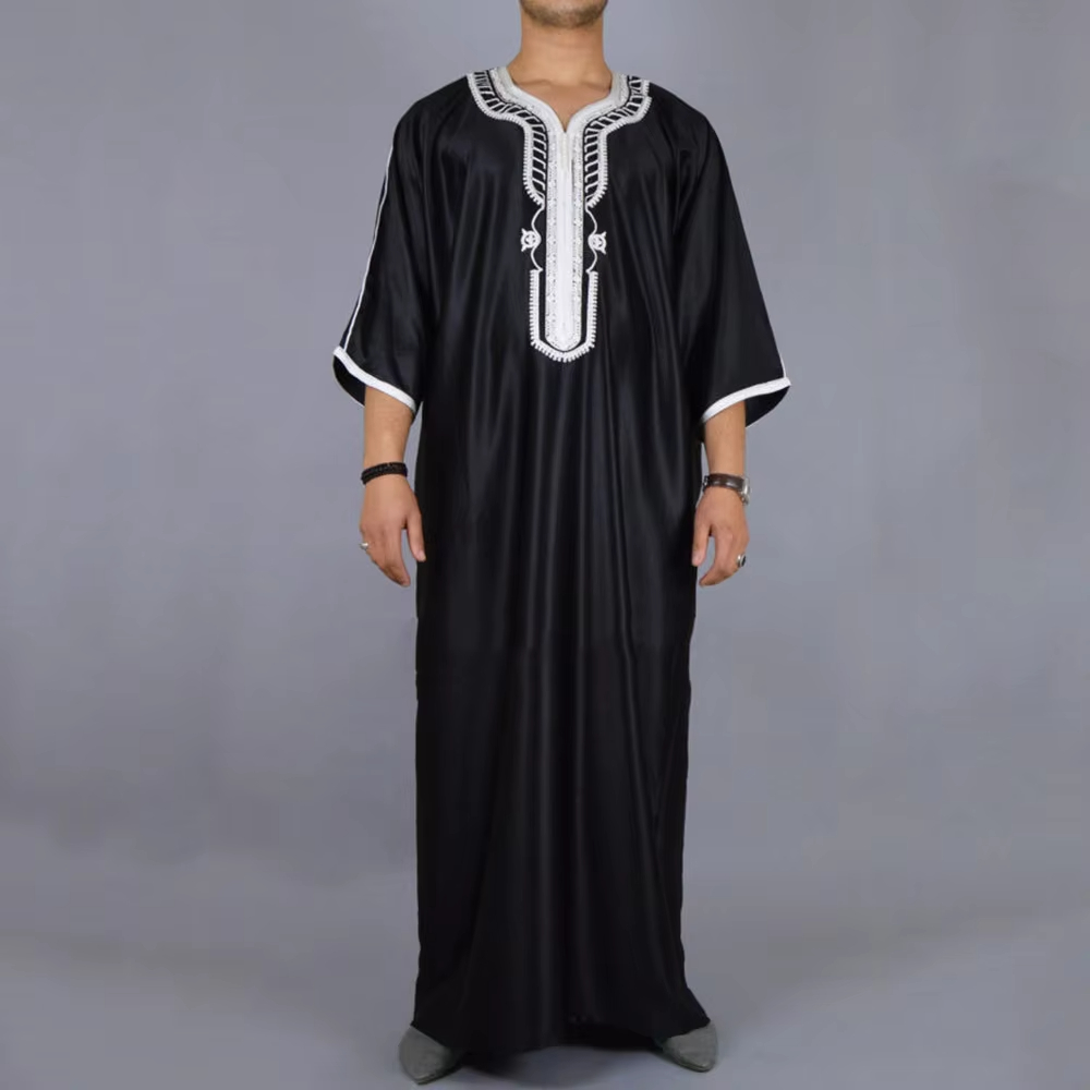 Robe longue blanche en coton pour homme, tenue musulmane unisexe, robe islamique pour homme et femme, style arabe, pour toutes les saisons