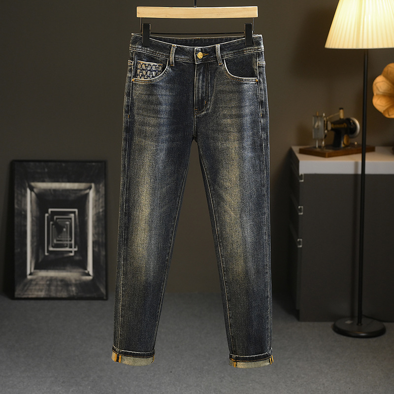 Jean de Luxe observateur pour Homme, Polyvalent, Haut de Gamme, Décontracté, Abordable, Mode Slim, Fjm, Nouvelle Collection Printemps Automne 2024
