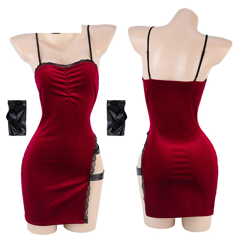 Costume de cosplay Ada Wong, héroïne du film 2026, uniforme de renarde de la CIA, tenue rouge en dentelle pour femme, Halloween