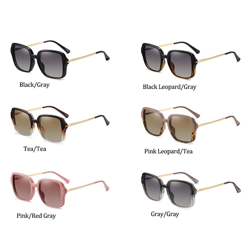 Lunettes de soleil carrées magnétiques roses 2 en 1, polarisées, tendance, pour dames, grand Clip, Anti-lumière bleue, transparentes