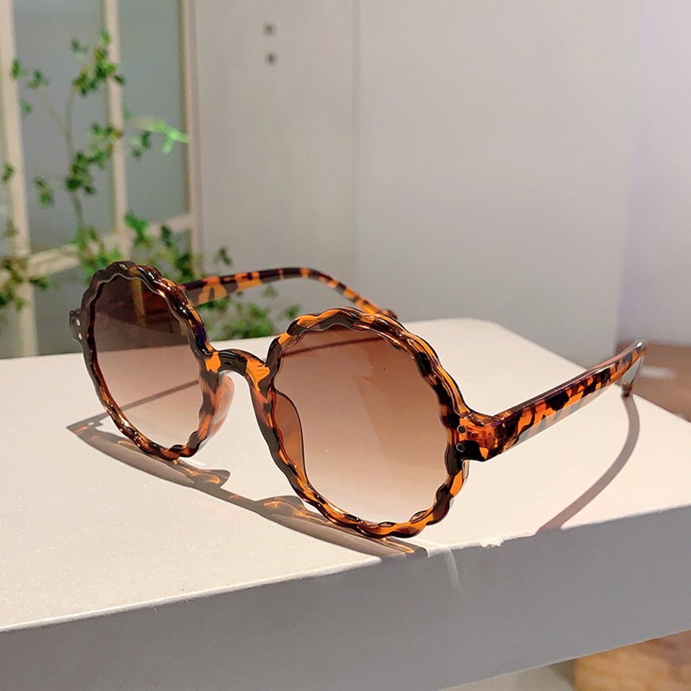 Lunettes de soleil rondes Vintage pour femmes et hommes, petite monture, pare-soleil à fleurs, pour vacances, voyage, décoration de plage, accessoires