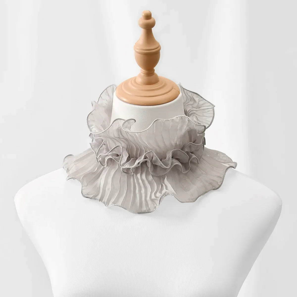 Nouvelle Écharpe en Dentelle Printemps-Été pour Femme, Multifonctionnelle et Polyvalente, Col de Chemise, Décoration Tendance, Bord Volanté en Dentelle, Cache-Cou