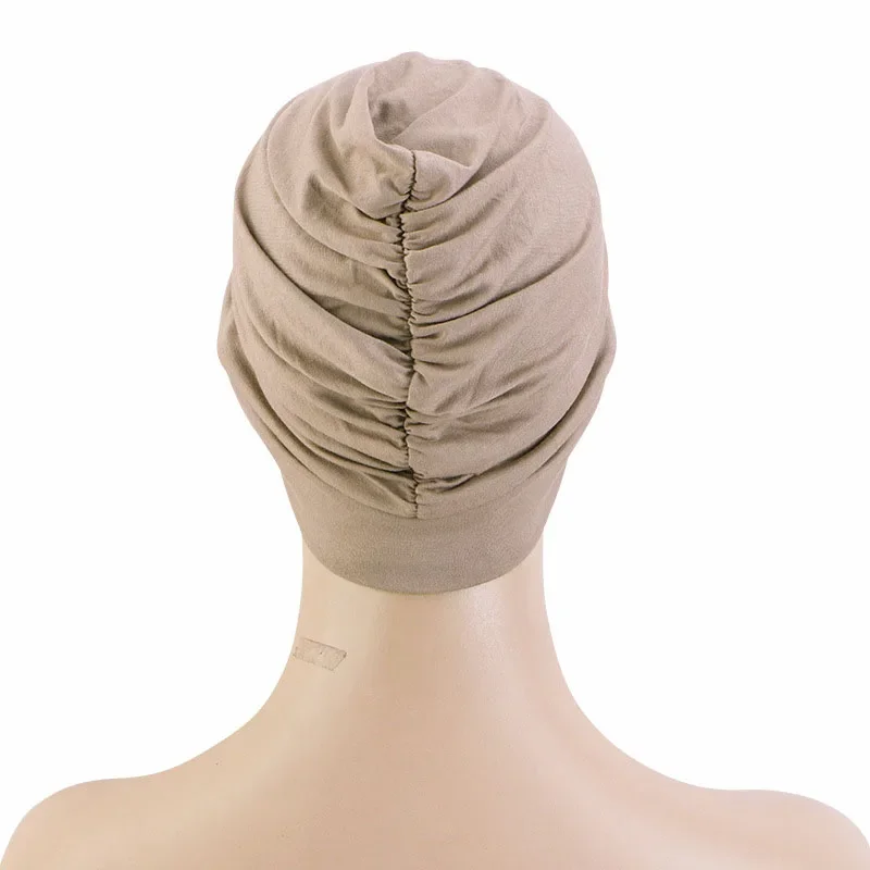 Bonnet intérieur uni en tissu modal extensible croisé pour femme musulmane, usage quotidien, turban islamique arabe, couvre-chef doux et confortable
