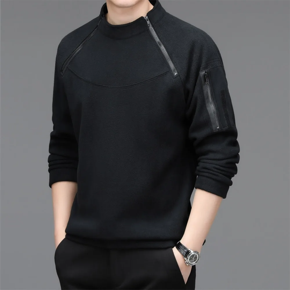 T-shirt à manches longues à col rond pour hommes, sweat-shirts de sport décontractés, chemise légère, haut tendance, printemps et automne