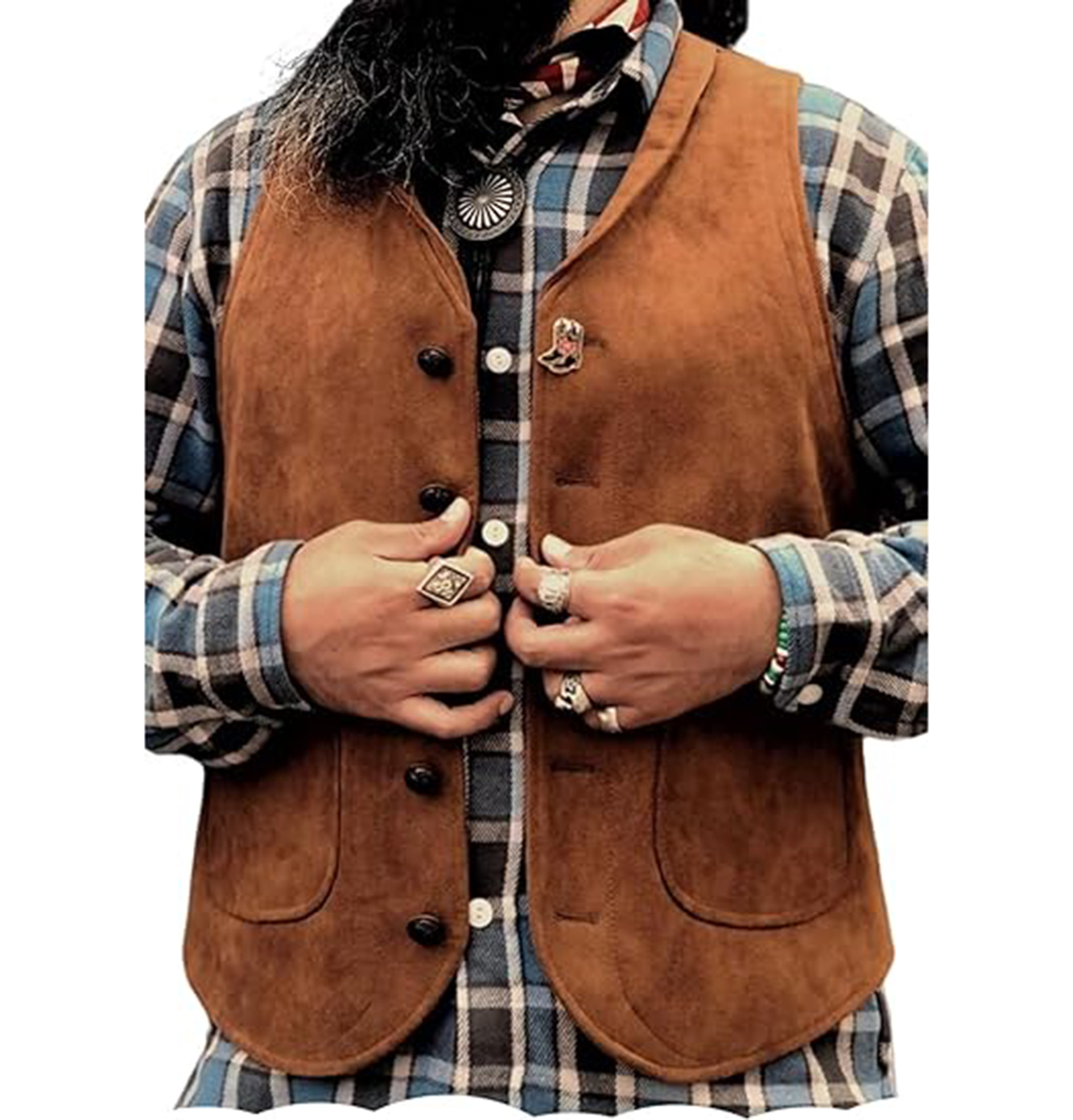 Gilet de Costume Homme en Daim Marron, Coupe Slim, Col Revers, Double Boutonnage, Style Business et Décontracté, Idéal pour Mariage et Cérémonie