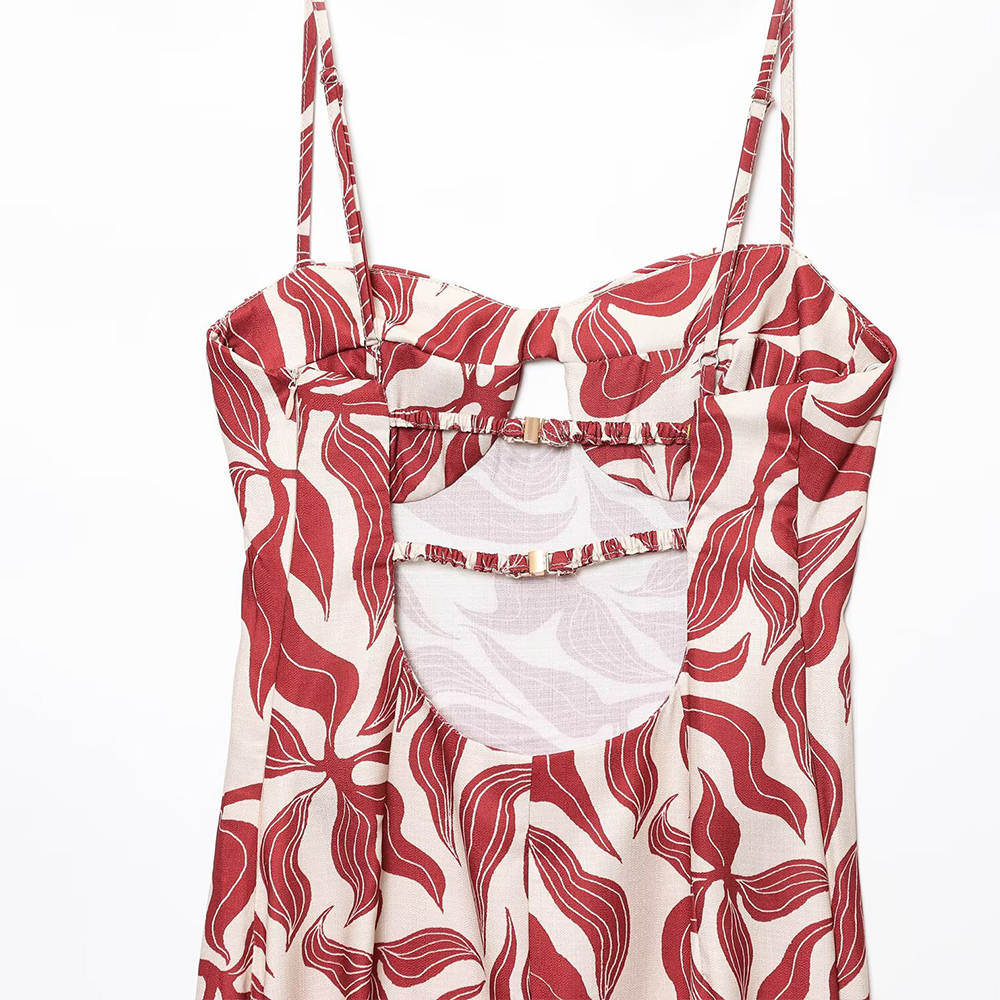 Robe d'été décontractée pour femmes, élégante, imprimé floral, dos nu, longue plage, 837209