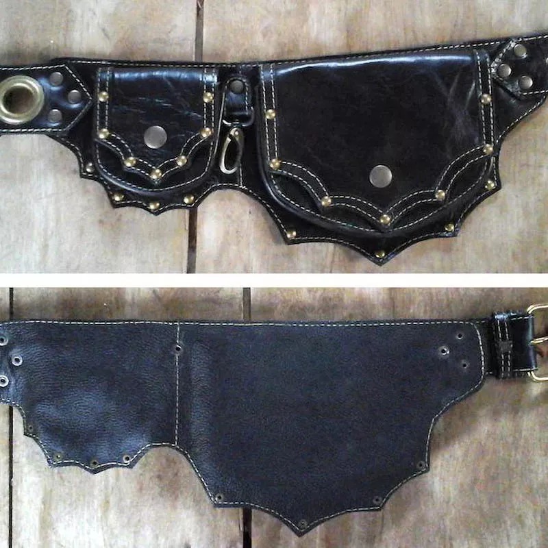 Sac de ceinture utilitaire en cuir PU pour femmes, Steampunk médiéval, sac banane de poche, chevalier Viking Cosplay, sac de hanche Vintage, accessoires de Festival