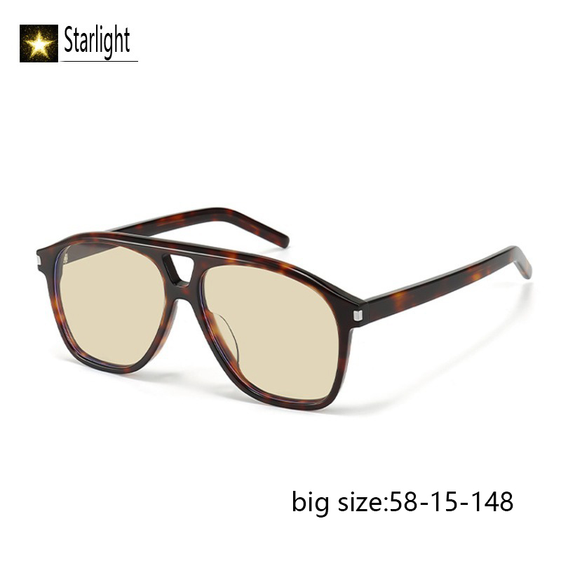 Lunettes de soleil oversize en acétate pour hommes, grande taille 58 mm, verres larges, monture pilote tendance pour femmes, protection UV400, pour visages larges