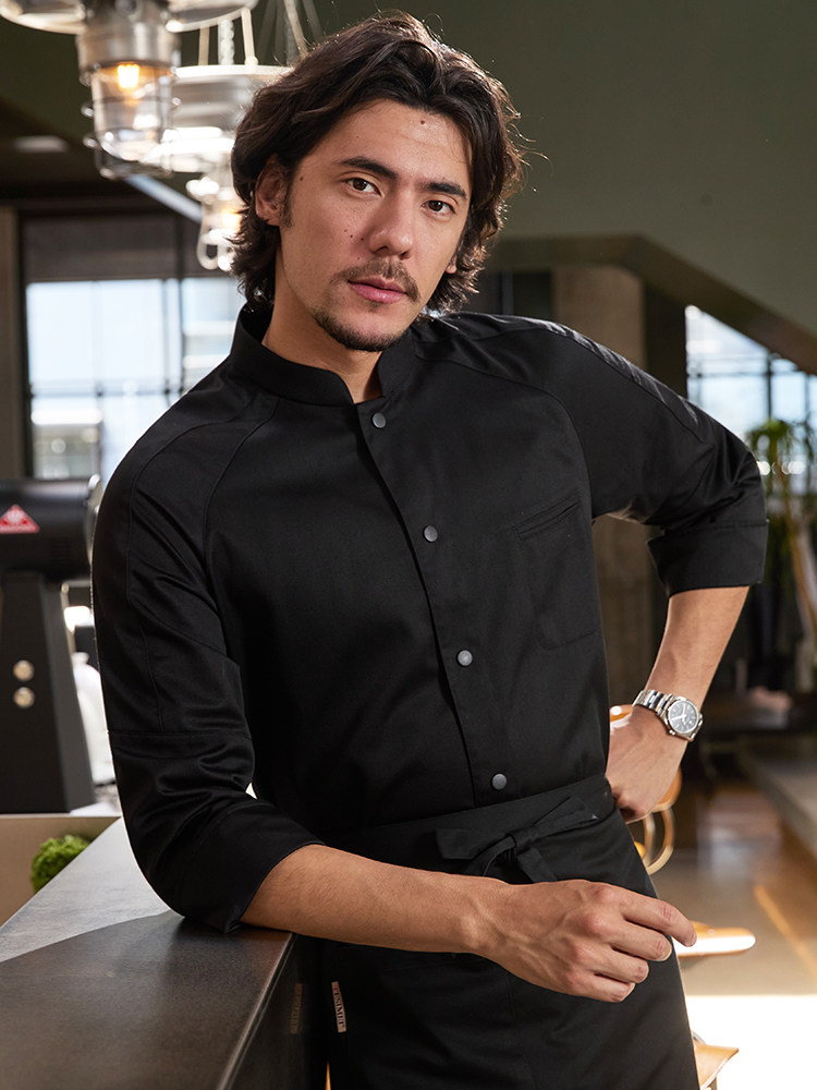 Veste de chef professionnelle à manches longues, veste de cuisine pour service alimentaire, uniforme de serveur de restaurant