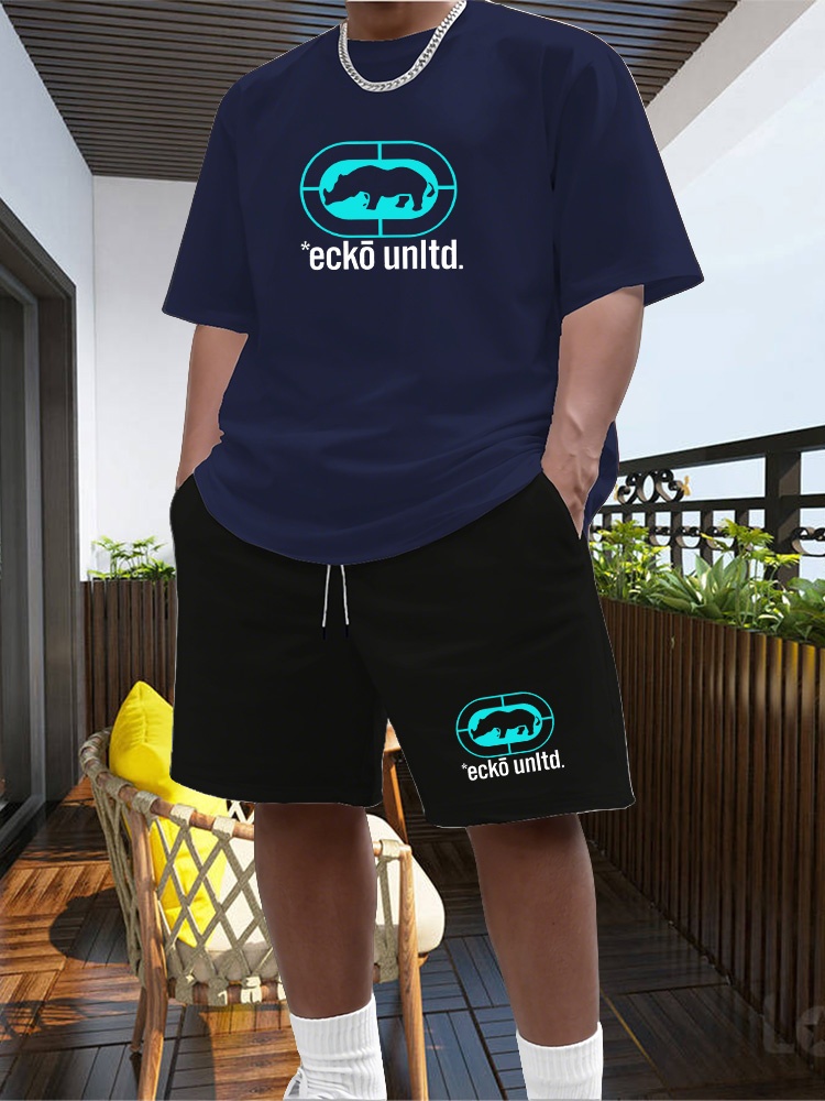Nouvel ensemble de sport d'été pour homme : survêtement deux pièces tendance, idéal pour le fitness, la course et les loisirs, séchage rapide, manches courtes et short