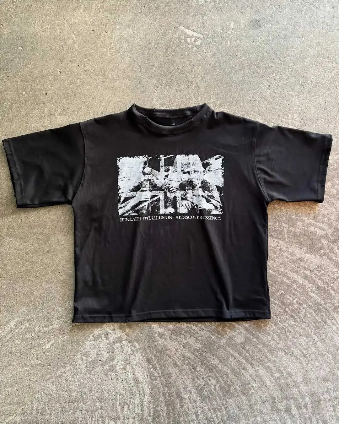 T-shirt imprimé rétro Hip Hop Harajuku, T-shirt grande taille style streetwear pour homme, haut décontracté Y2K, vêtements pour homme