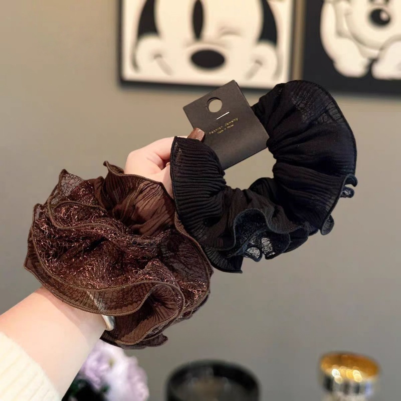 Grands chouchous pour femmes, bandeaux en dentelle, nouveaux élastiques à cheveux en maille, grands attaches-queue de cheval élégants, accessoires capillaires
