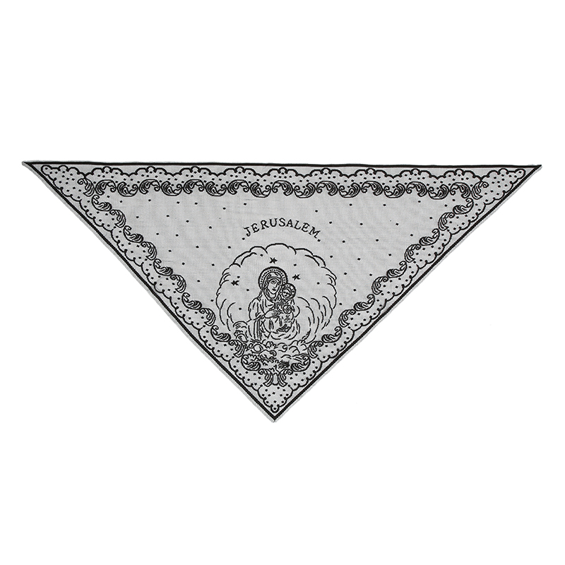 Voile Hijab Jacquard Religieux Personnalisé Vierge Marie, Châle Long Brodé en Dentelle pour Femme Musulmane, Turban avec Protection Solaire