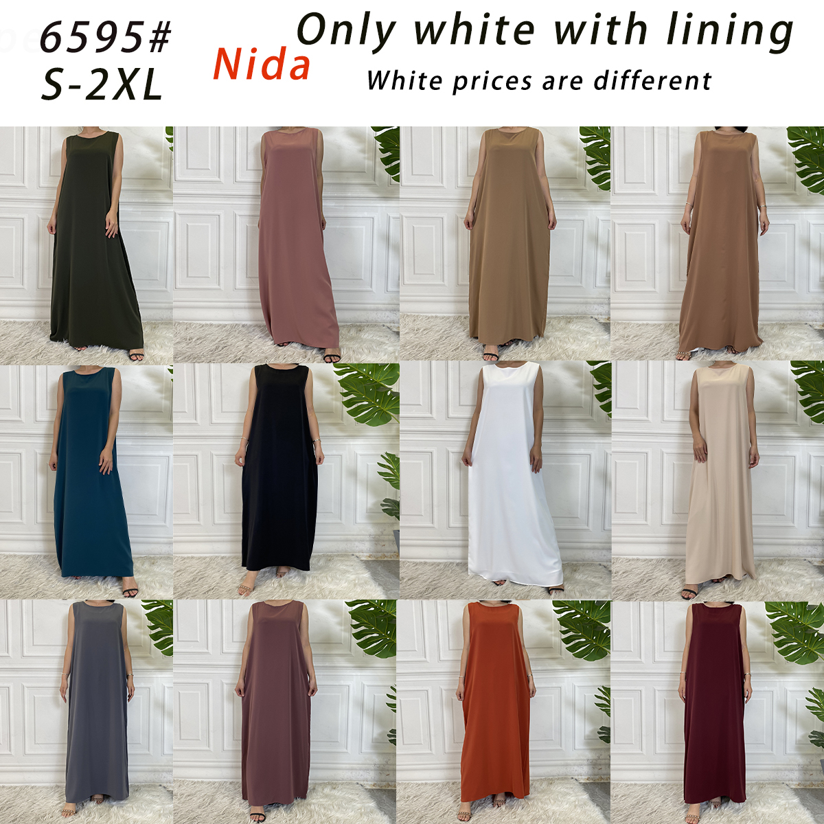 Robe Longue sans Manches de Type Abaya Musulman pour Femme, Robe de Soirée Modeste en Caftan Marocain de Plusieurs Couleurs, Produit Islamique, Nouvelle Collection